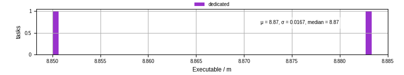 Time the executable took to run