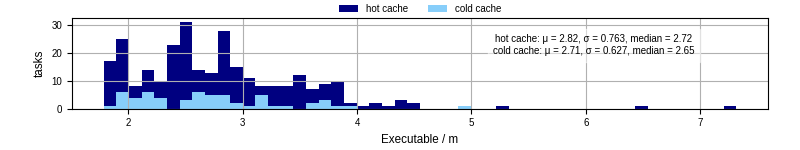 Time the executable took to run