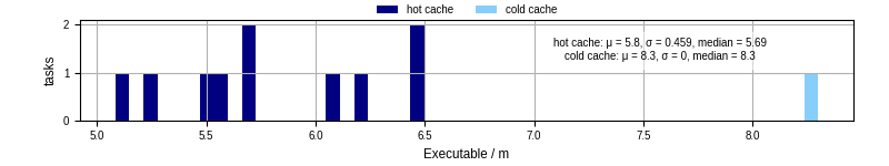 Time the executable took to run