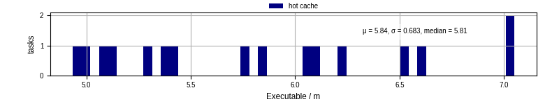 Time the executable took to run