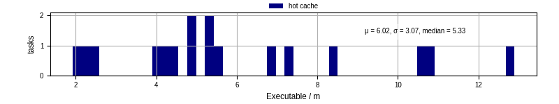Time the executable took to run