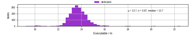 Time the executable took to run