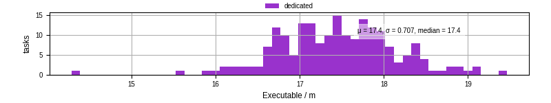 Time the executable took to run