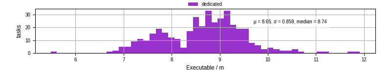 Time the executable took to run