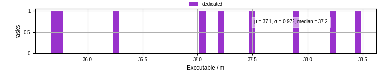 Time the executable took to run