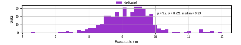 Time the executable took to run