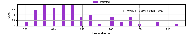 Time the executable took to run