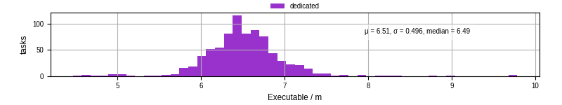 Time the executable took to run