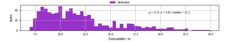 Time the executable took to run