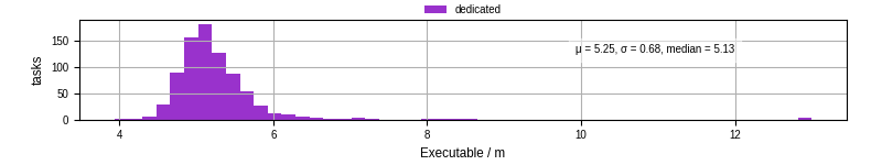 Time the executable took to run