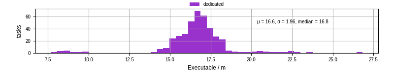 Time the executable took to run