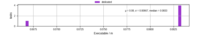 Time the executable took to run
