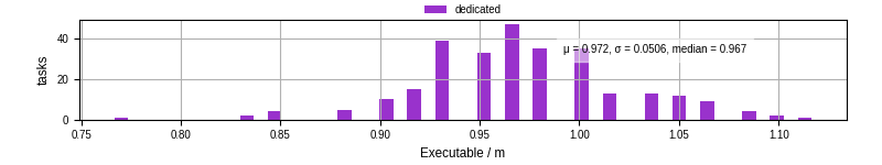 Time the executable took to run