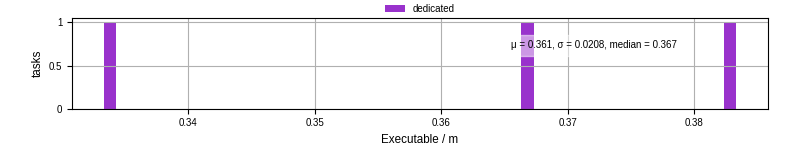 Time the executable took to run