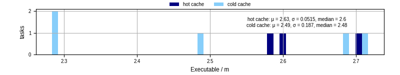 Time the executable took to run