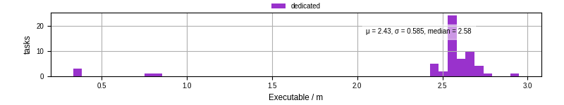 Time the executable took to run